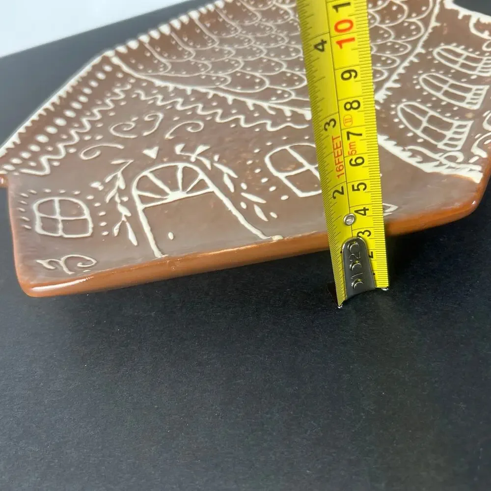 Pottery Barn Gingerbread House Serving Tray Large Christmas Platter 14” Holiday
